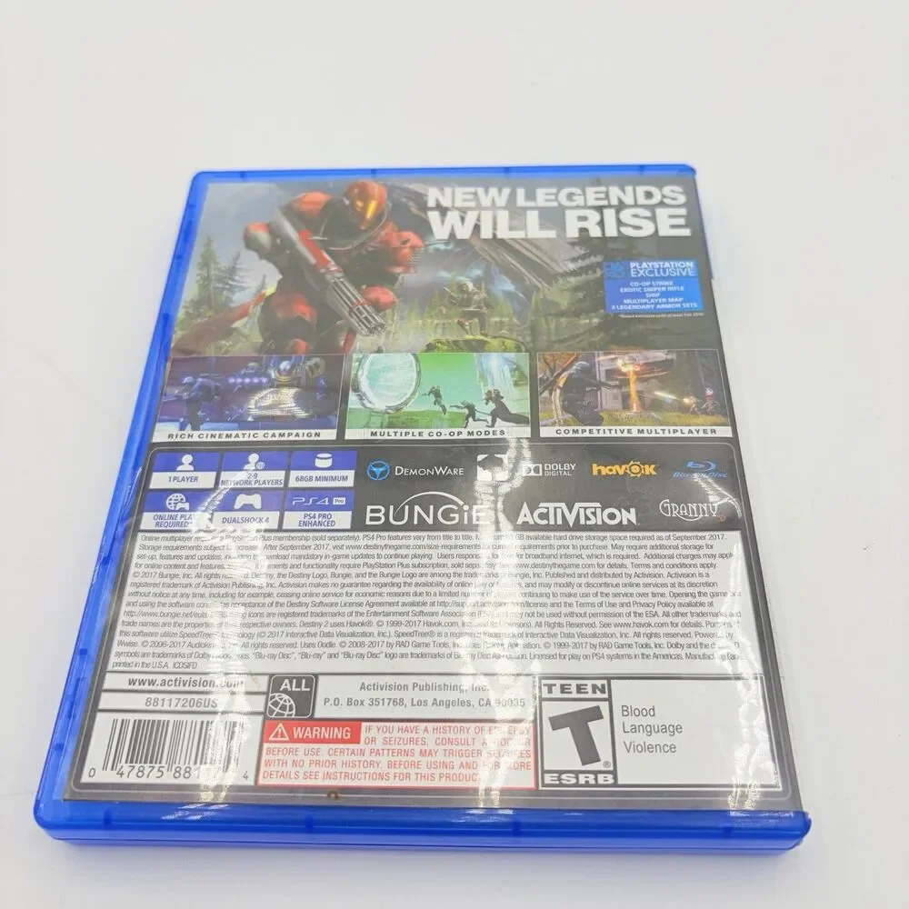 DESTINY 2 PS4 PS5 Compatible Complete w/ Case Disc Insert